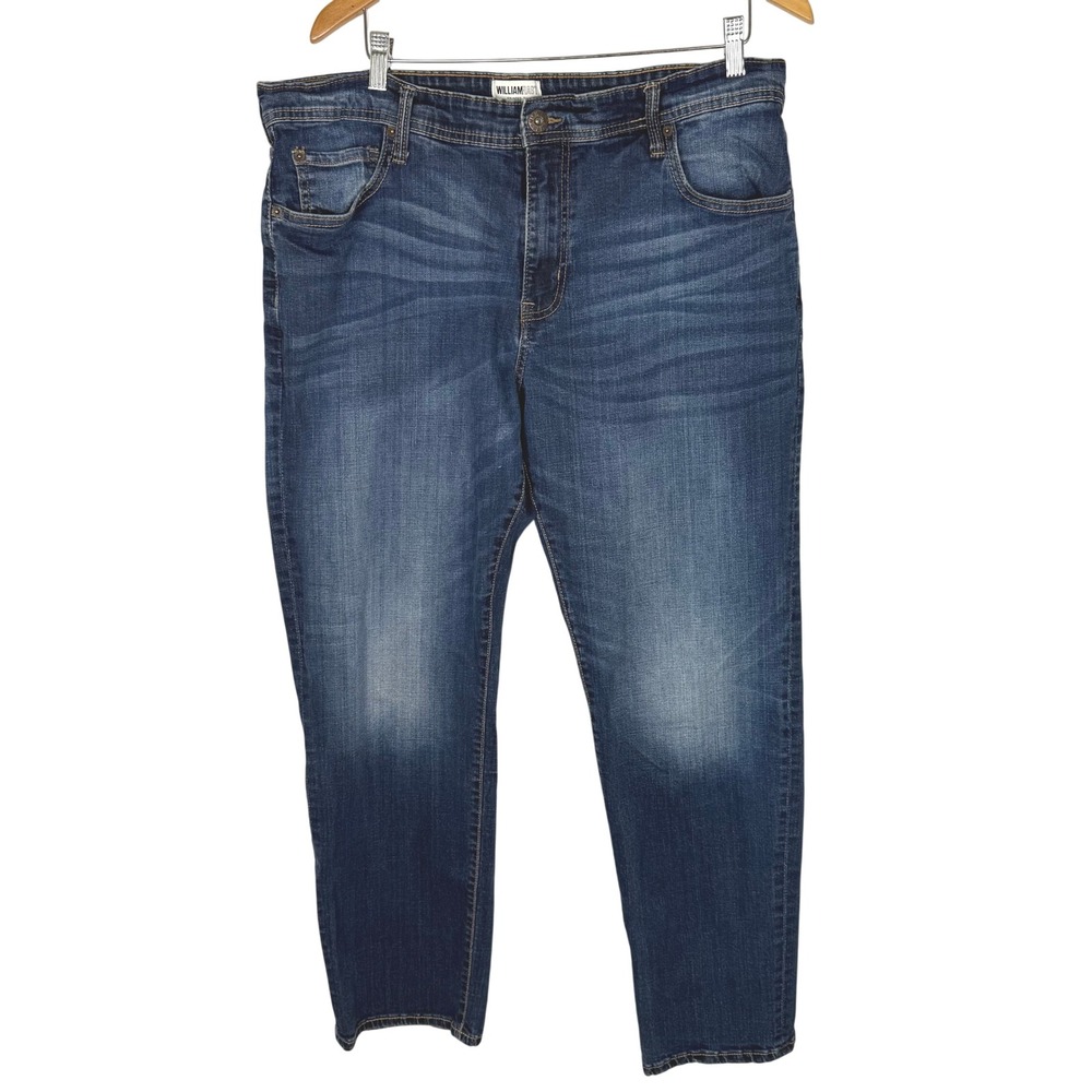 William Rast Straight Leg Jeans Mens Dark Wash Stretch Denim Size 40 Classic